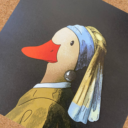 duck in the pearl earring print