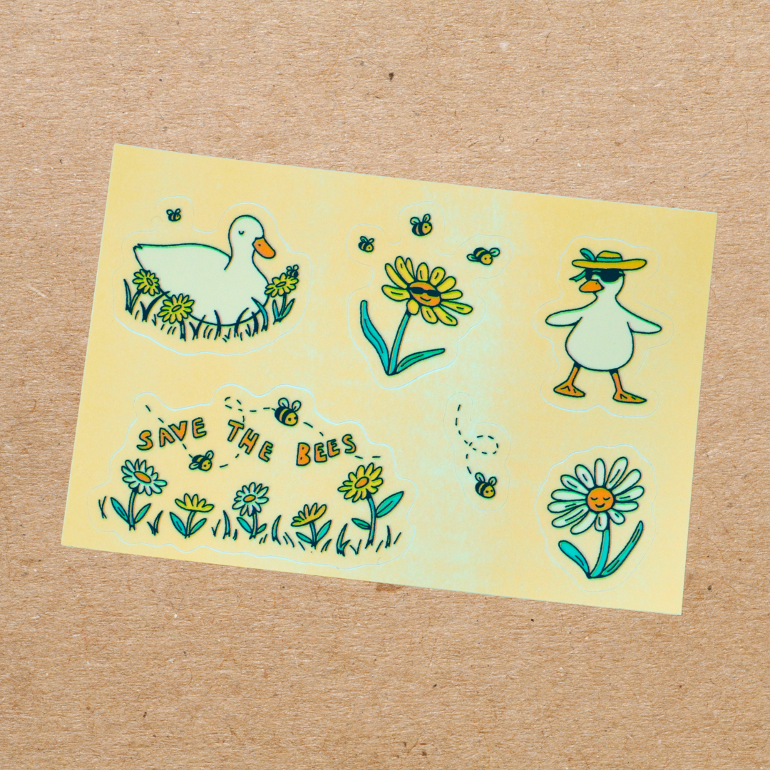 birds & bees sticker sheet