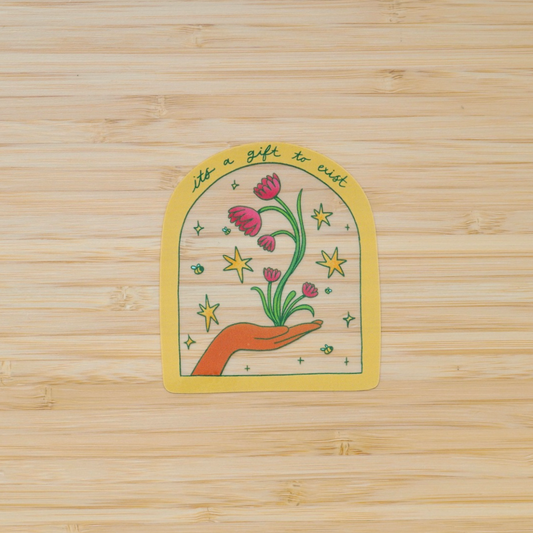 it's a gift to exist clear sticker