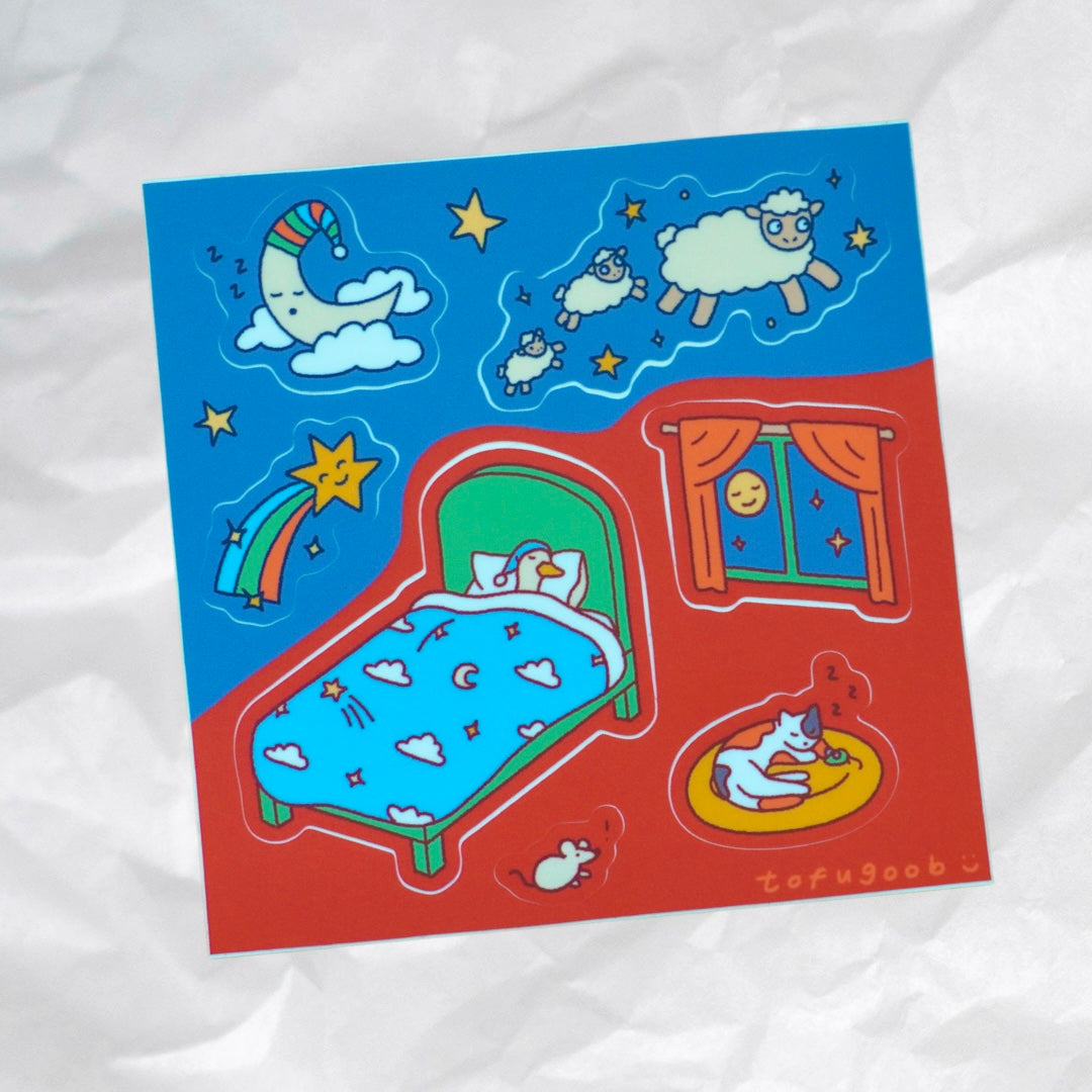 goodnight duck sticker sheet