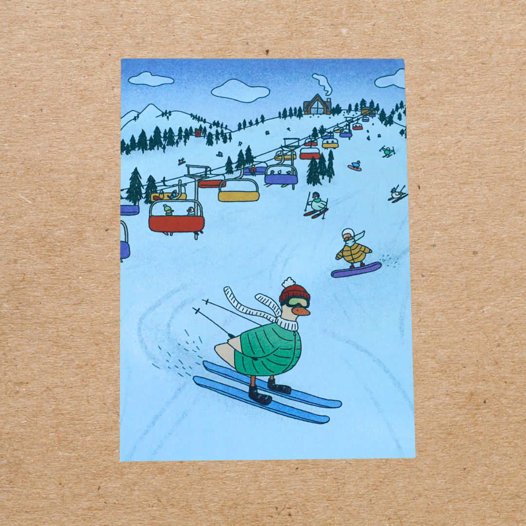 snow ducky postcard