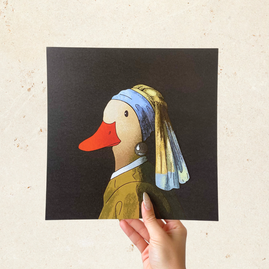 duck in the pearl earring print