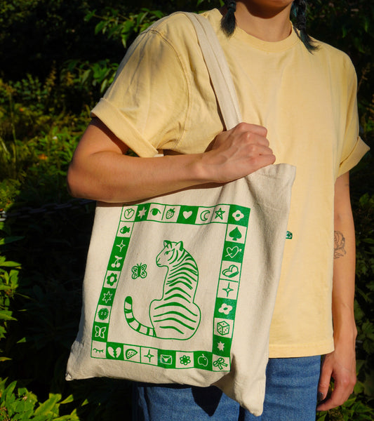 Tiger recycled tote bag