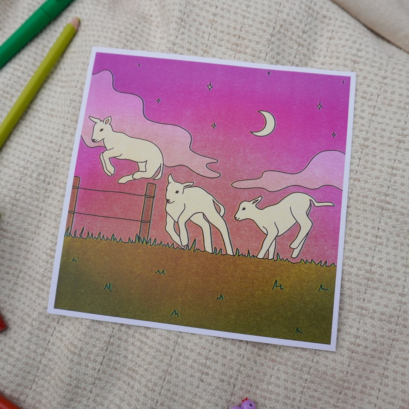 "Goats at sunset" print