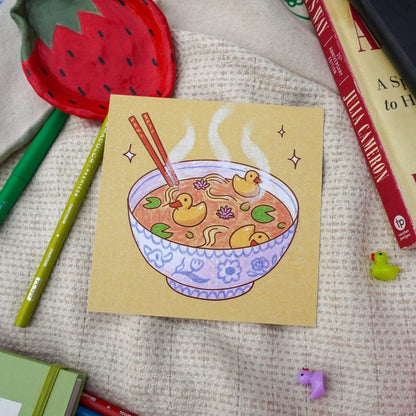 "Ducks in ramen" print