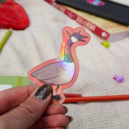 Evil goose holo sticker