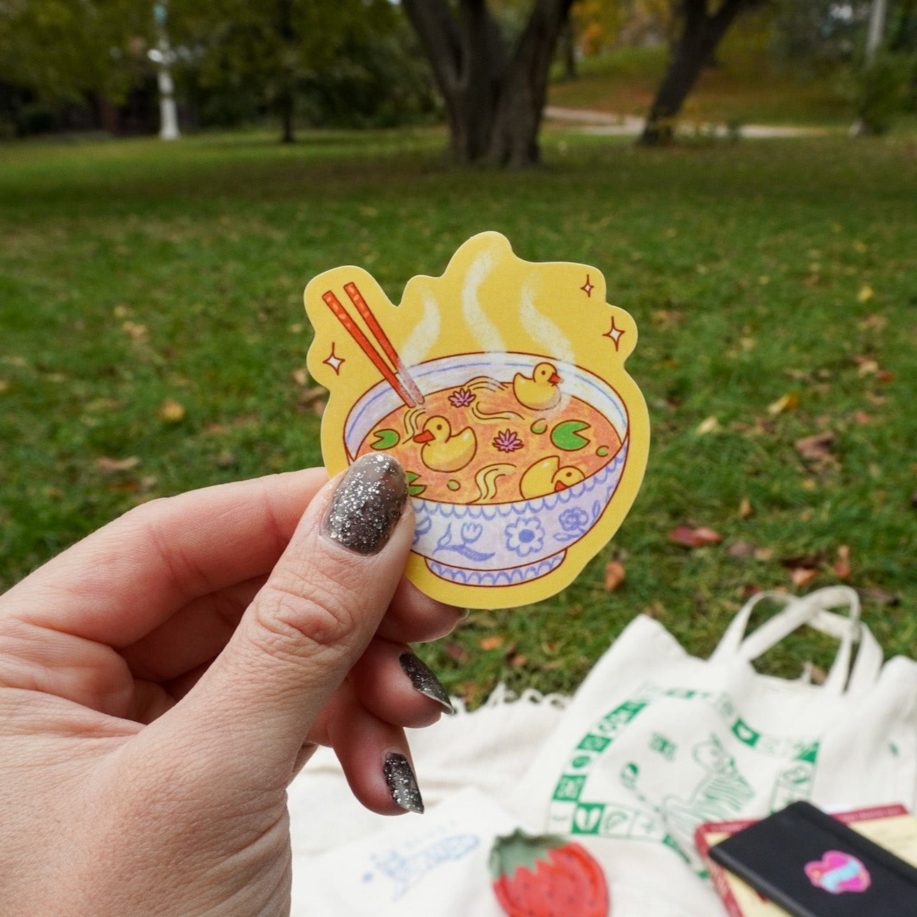 Ducks in ramen sticker