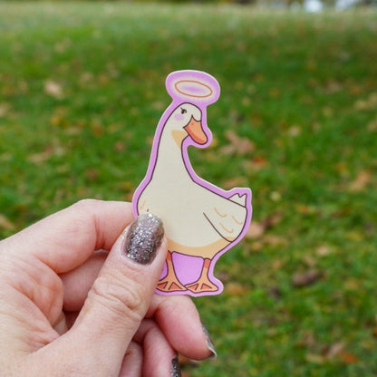 Angel duck sticker