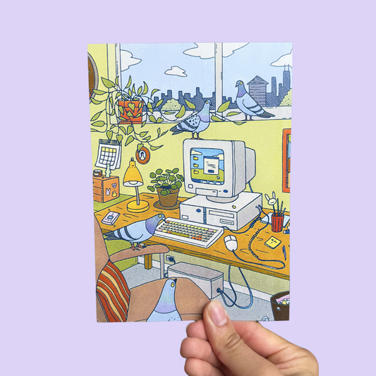 pigeons and puters postcards
