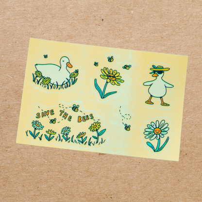 birds & bees sticker sheet