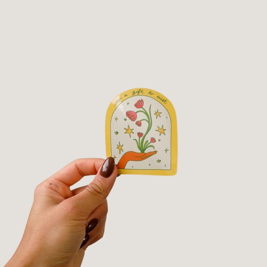 it's a gift to exist clear sticker