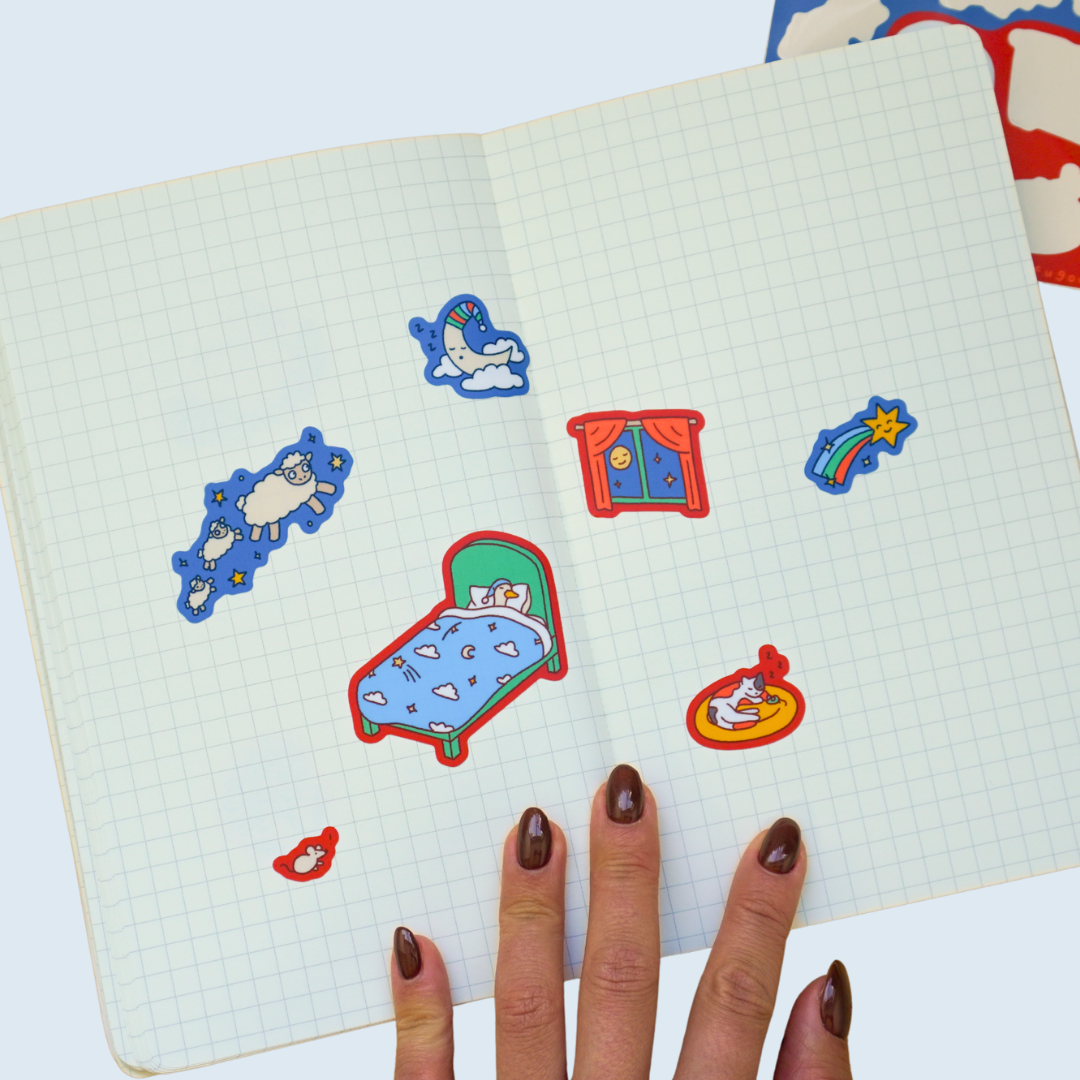 goodnight duck sticker sheet