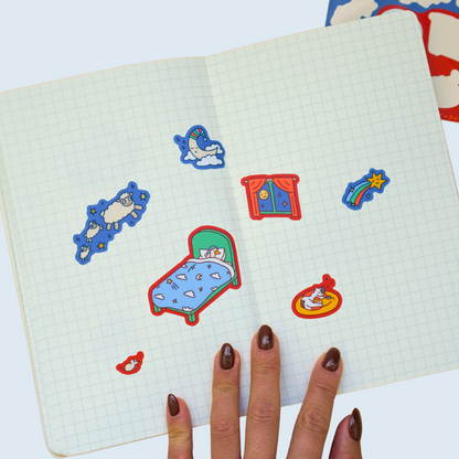 goodnight duck sticker sheet