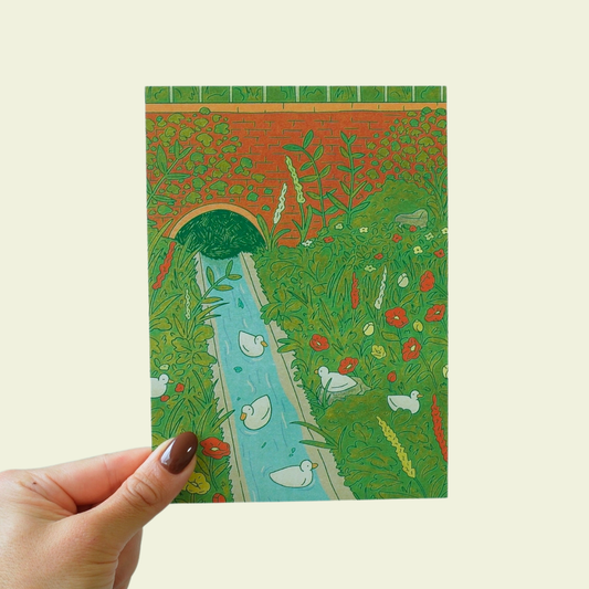 ducks frolicking print