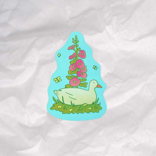 hollyhock duck sticker