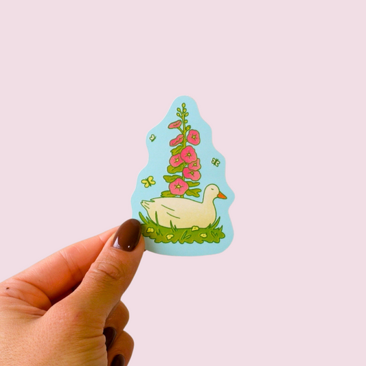 hollyhock duck sticker