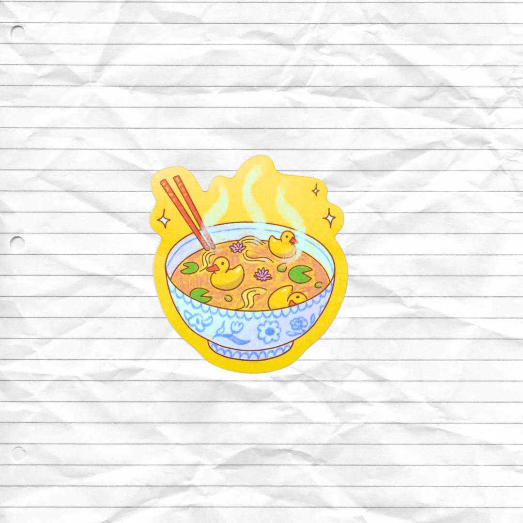 ducks in ramen sticker