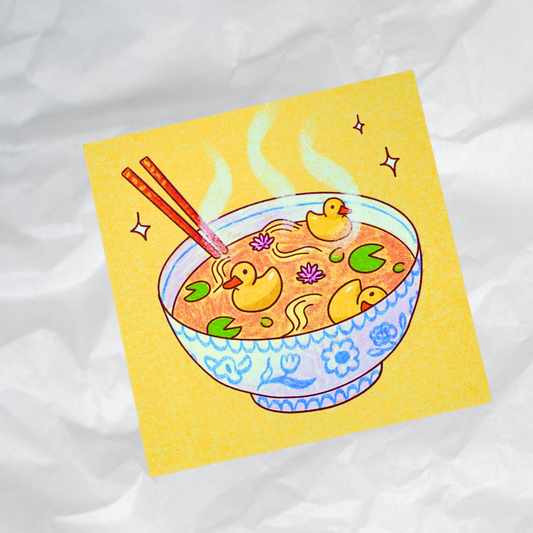 ducks in ramen print
