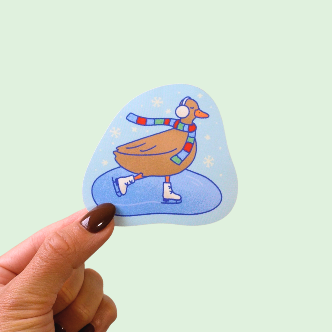 skating duck sticker
