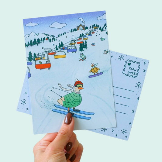 snow ducky postcard