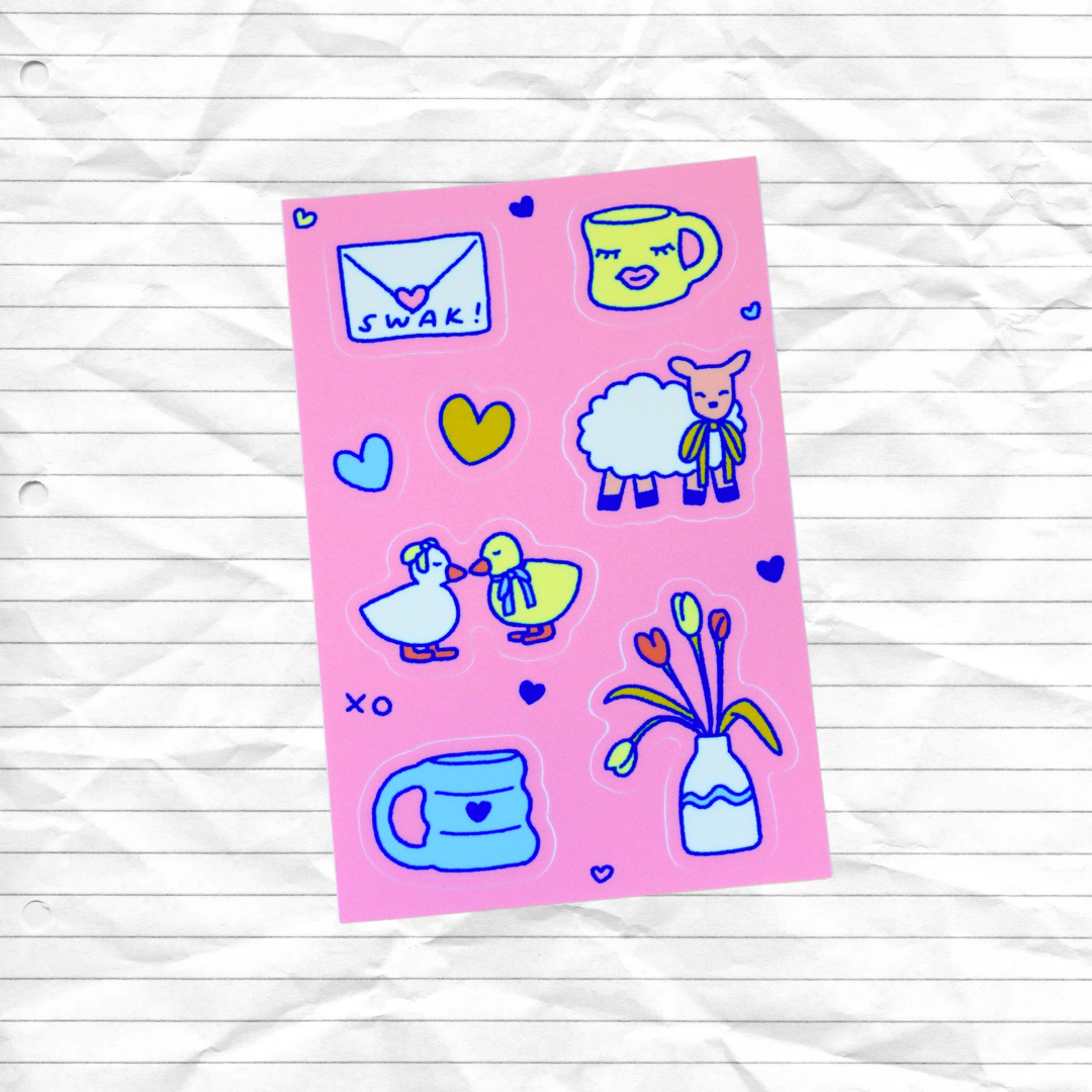 sealed with a kiss (swak) sticker sheet